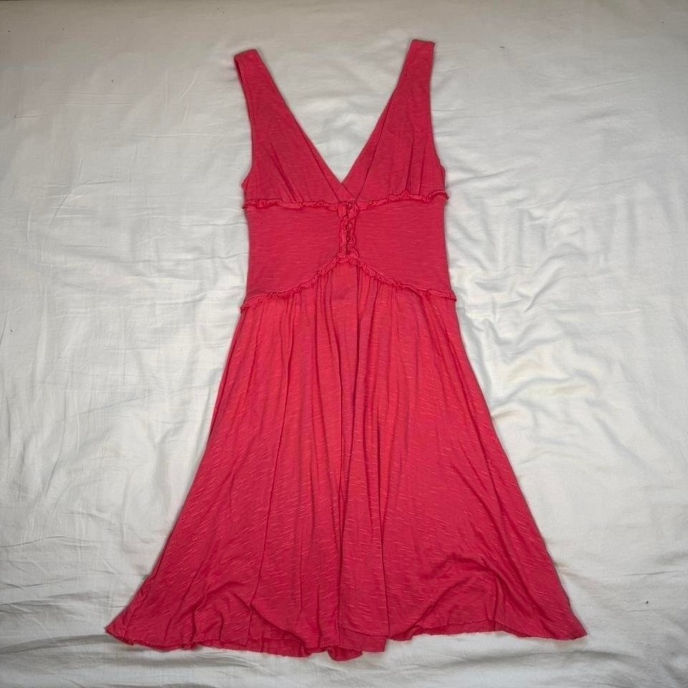 Vintage y2k Free People pink babydoll boho fairy flowy midi dress indie